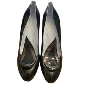 Tracy Reese Black Patent Leather Silver Front Size 40